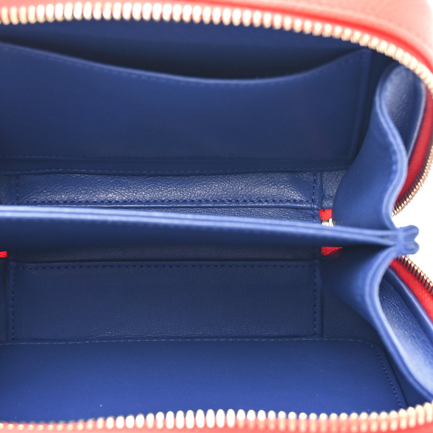 Caviar Quilted Small CC Filigree Vanity Case Blue White Red