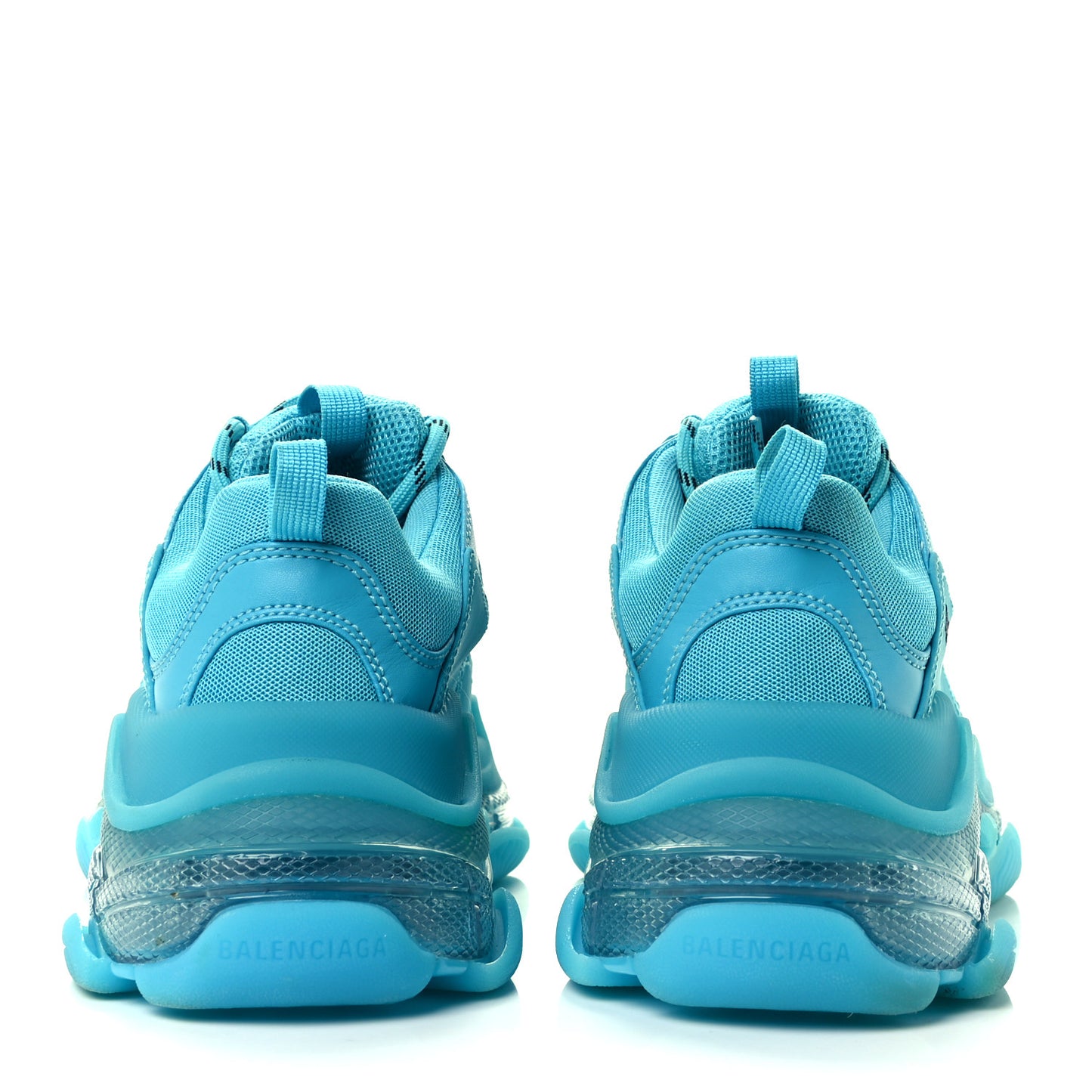 Fabric Mesh Clear Sole Womens Triple S Sneakers 41 Turquoise