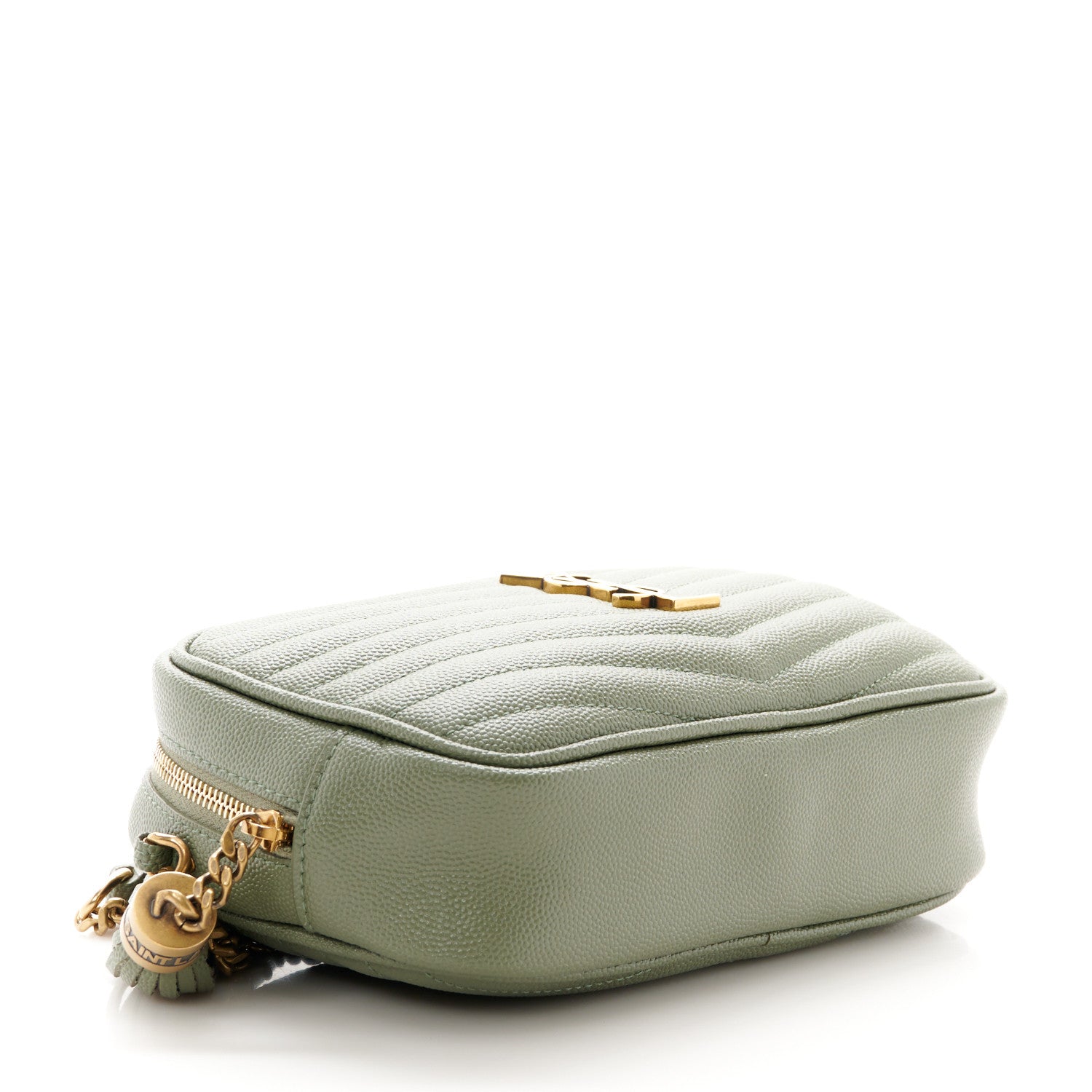Saint Laurent Grain De Poudre Matelasse Monogram Mini Lou Camera Bag Light Sage 4 of 10