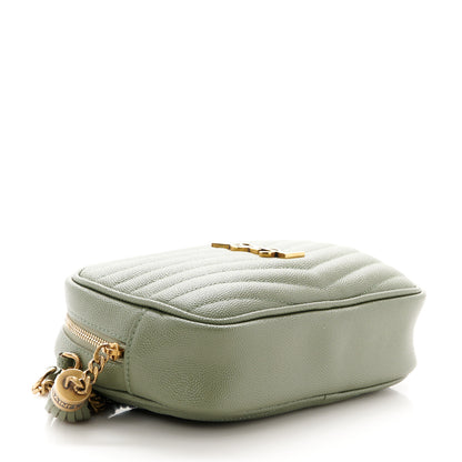 Saint Laurent Grain De Poudre Matelasse Monogram Mini Lou Camera Bag Light Sage 4 of 10