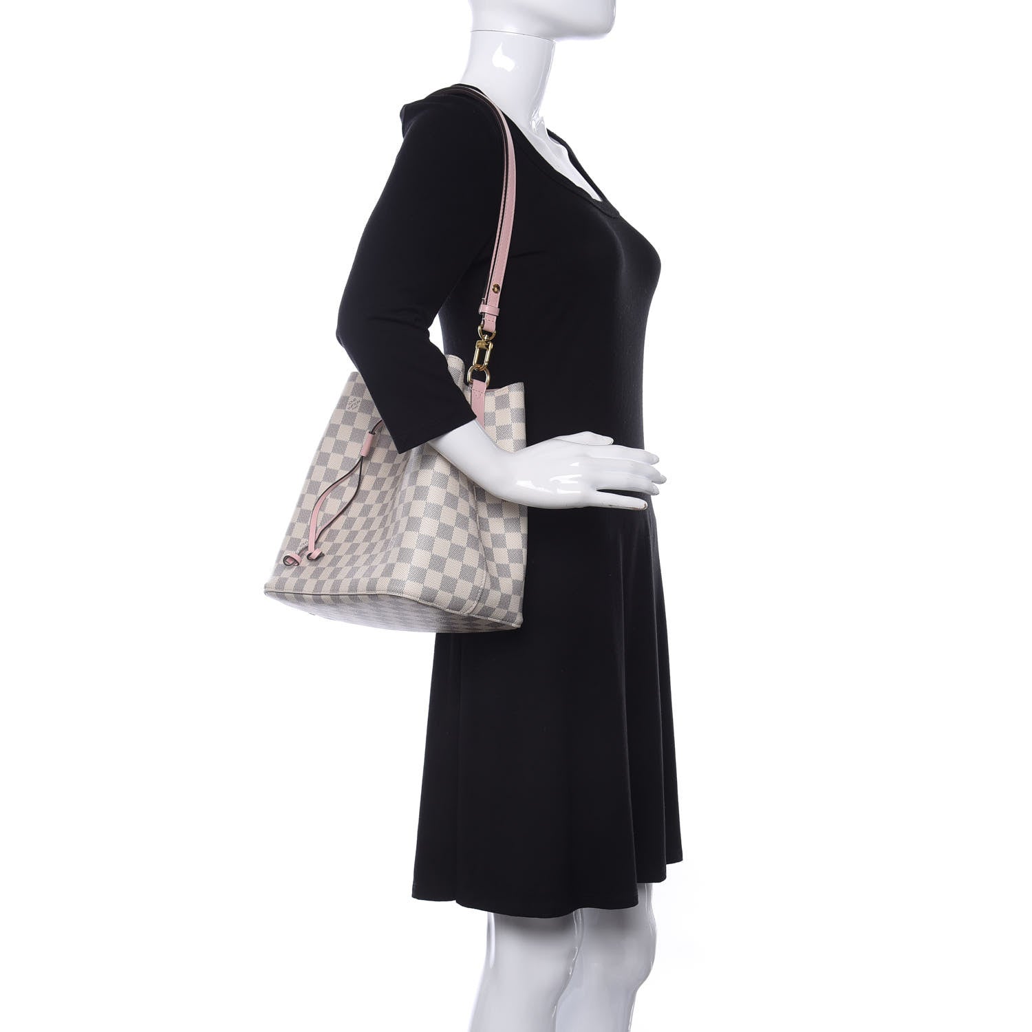 Louis Vuitton Damier Azur Neonoe MM Eau De Rose 2 of 8