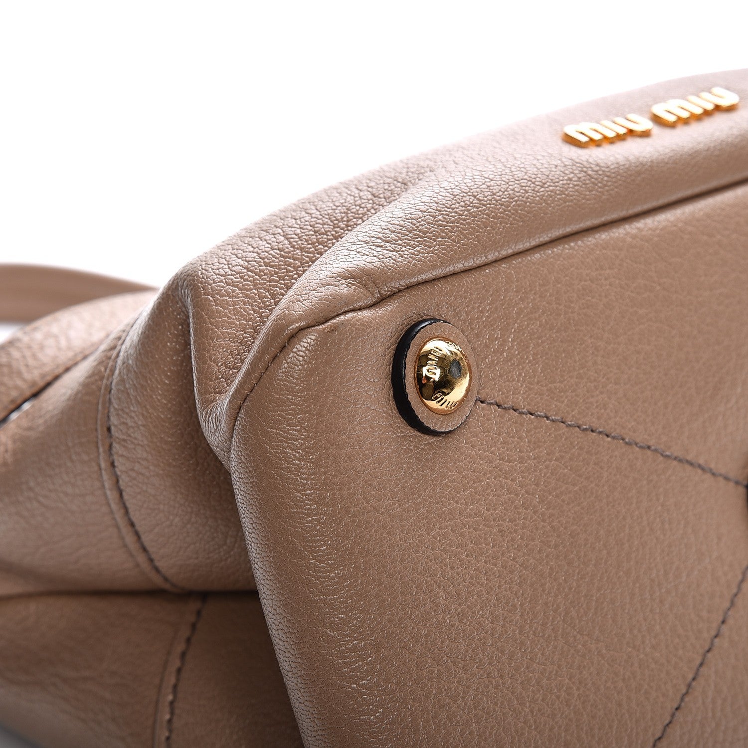 Miu Miu Goatskin Madras Shoulder Bag Cammeo 13 of 15