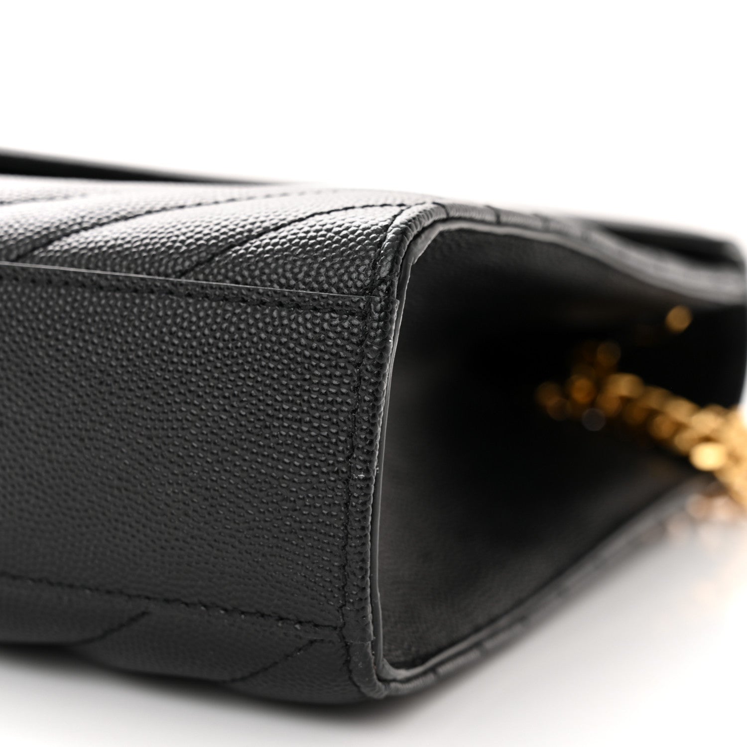 Saint Laurent Grain De Poudre Matelasse Chevron Large Monogram Satchel Black 10 of 10
