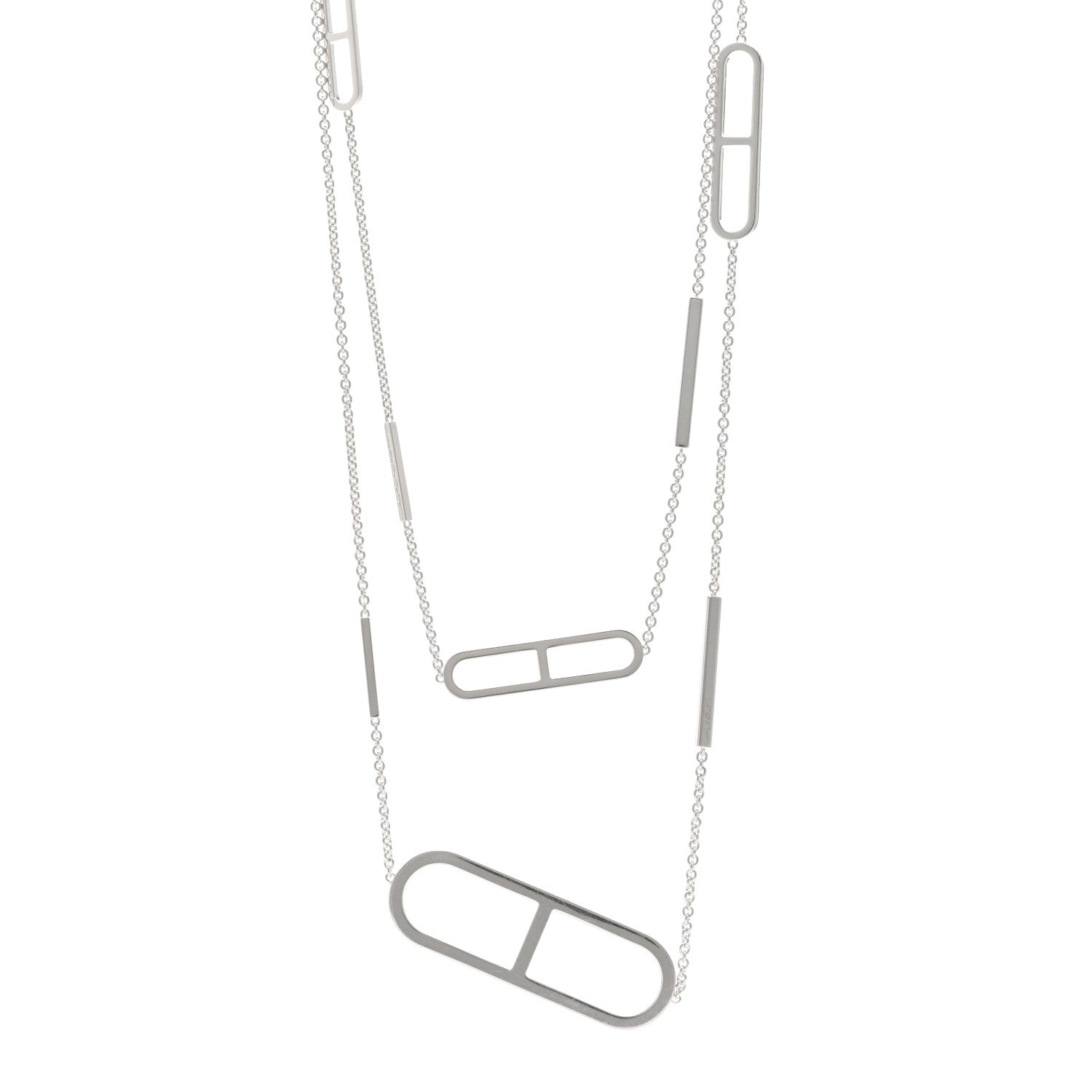 Hermes Sterling Silver Ever Chaine d'Ancre Long Necklace 120 1 of 5