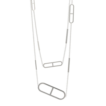 Hermes Sterling Silver Ever Chaine d'Ancre Long Necklace 120 1 of 5