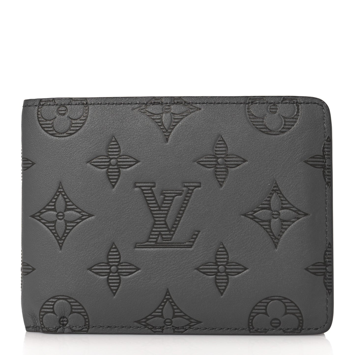 Calfskin Monogram Shadow Multiple Wallet Anthracite Gray