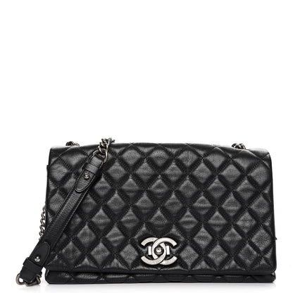 Chanel Metallic Goatskin Quilted Large City Rock Flap Black 1 of 7