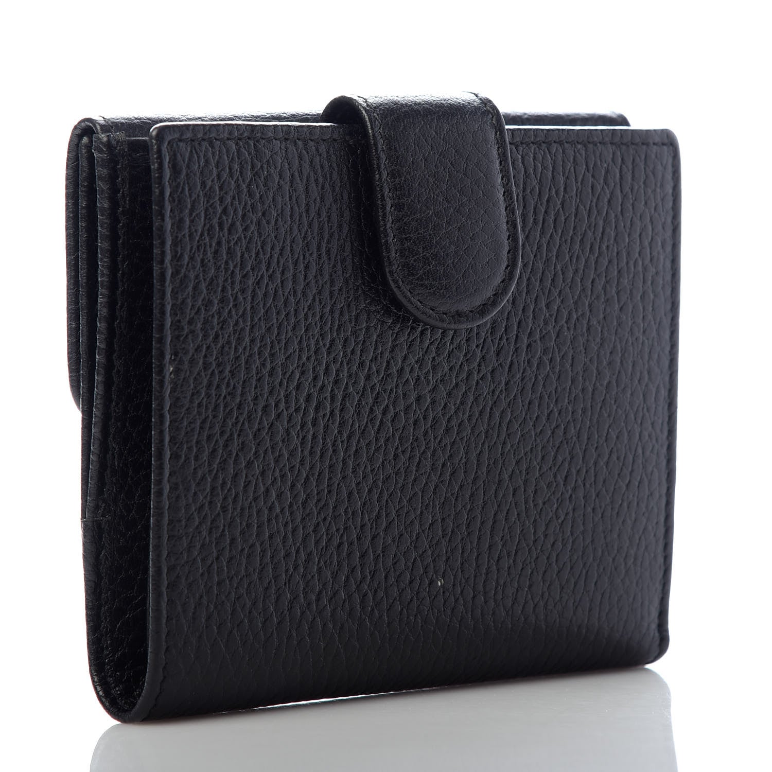 Gucci Dollar Calfskin Interlocking G French Wallet Black 3 of 7