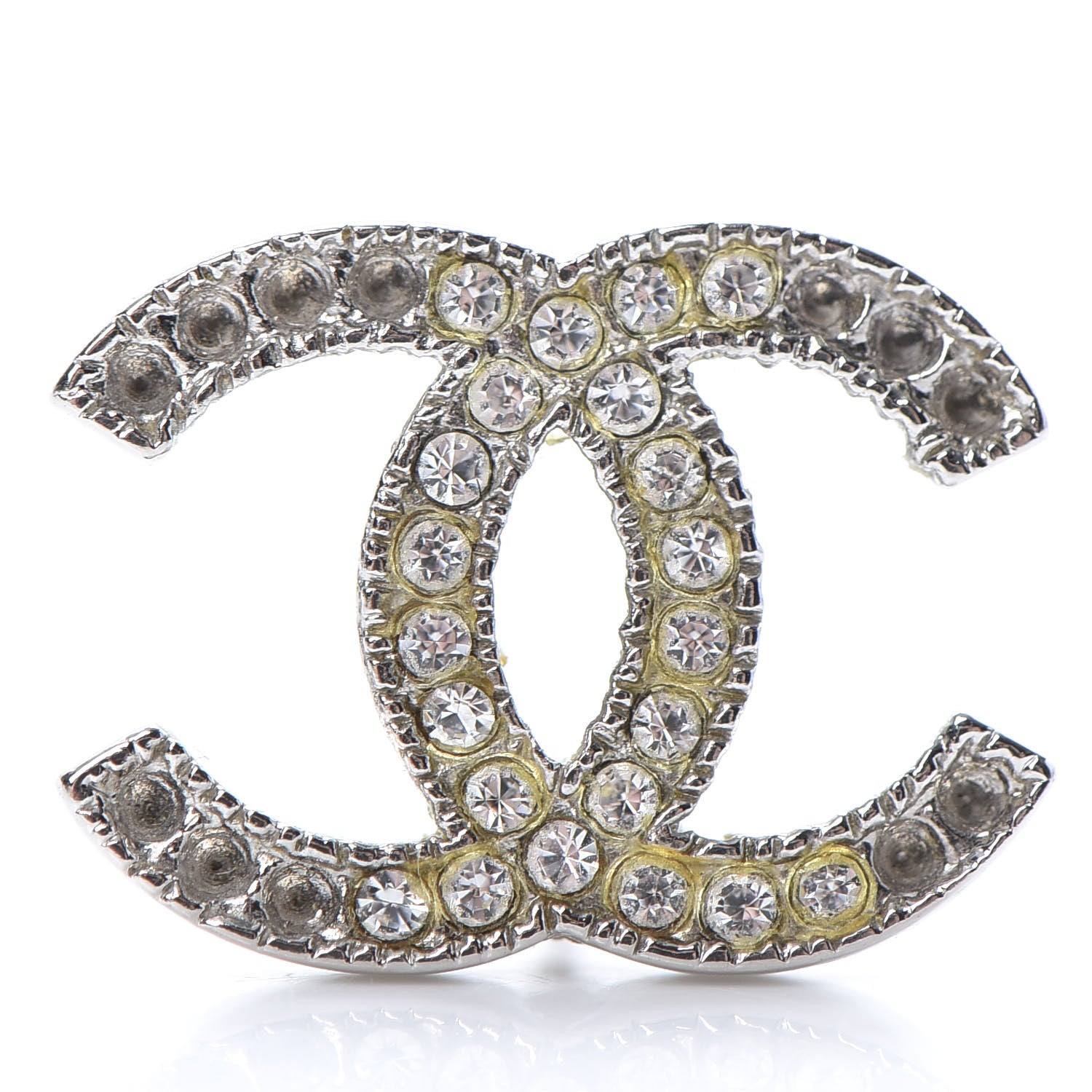 Chanel Crystal CC Earrings Silver 6 of 8
