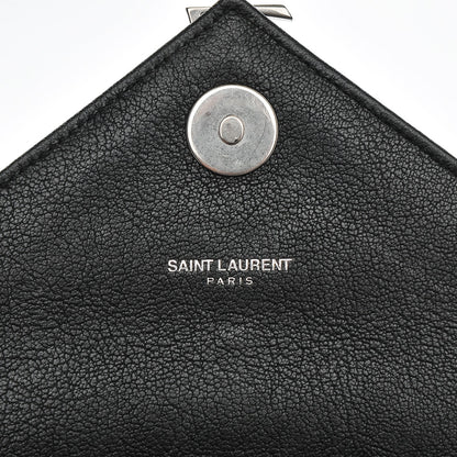 Saint Laurent Sheepskin Matelasse Chevron Medium Monogram Chain Bag Black 6 of 6
