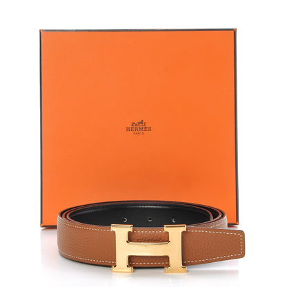 Hermes Box Togo 32mm H Belt 115 Black Gold 10 of 10