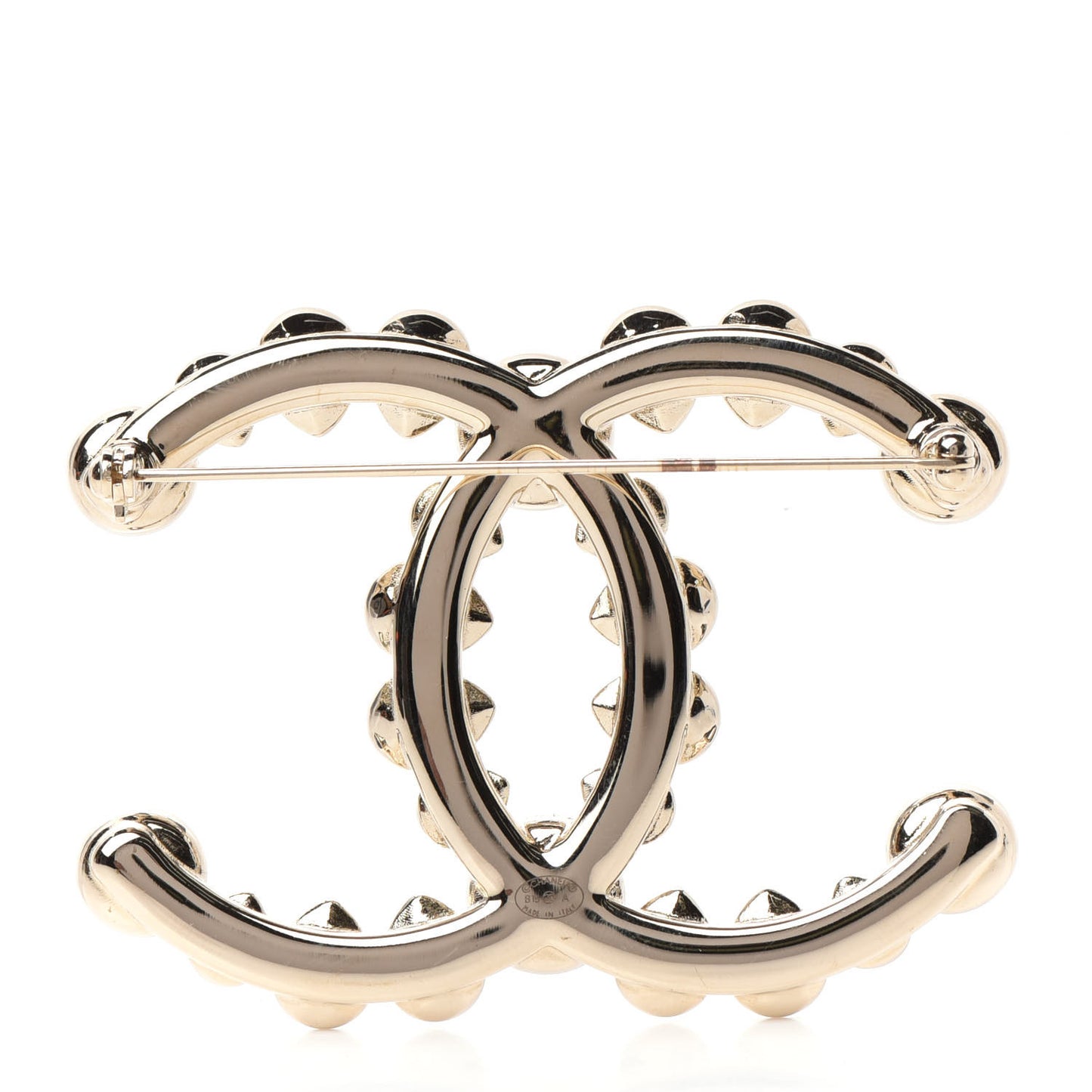 Strass Crystal CC Brooch Gold Blue