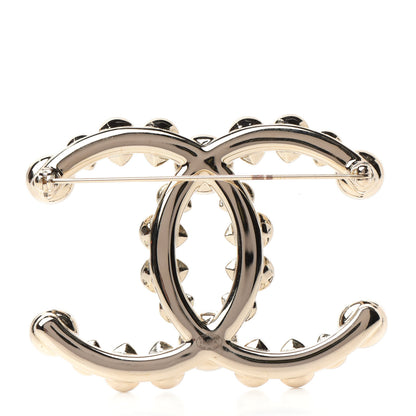 Chanel Strass Crystal CC Brooch Gold Blue 3 of 5