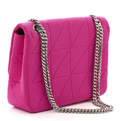 Saint Laurent Jersey Wool Patchwork Monogram Medium Jamie Fuchsia 3 of 11