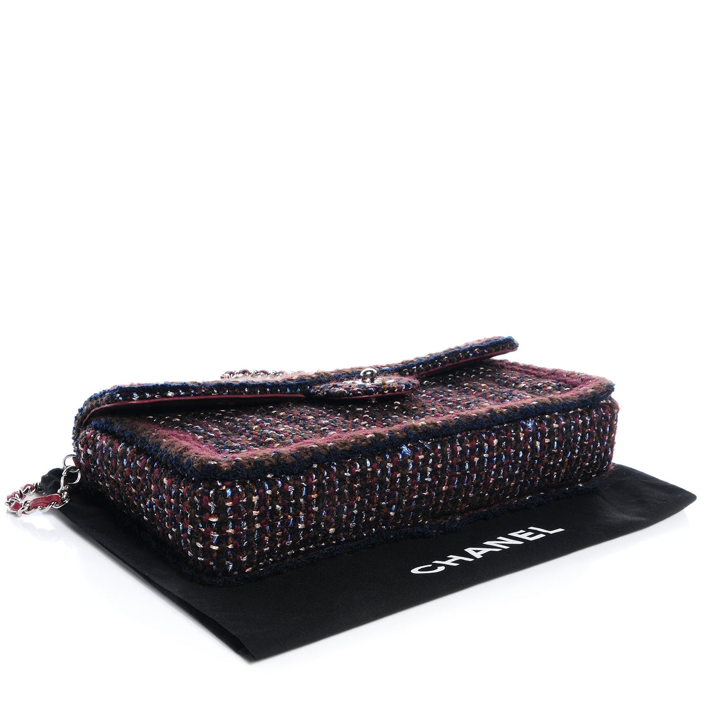 Tweed East West Flap Burgundy