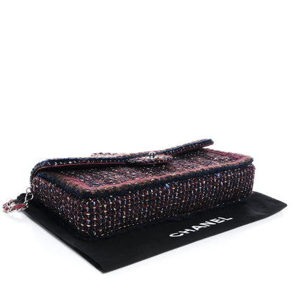 Chanel Tweed East West Flap Burgundy 4 of 9