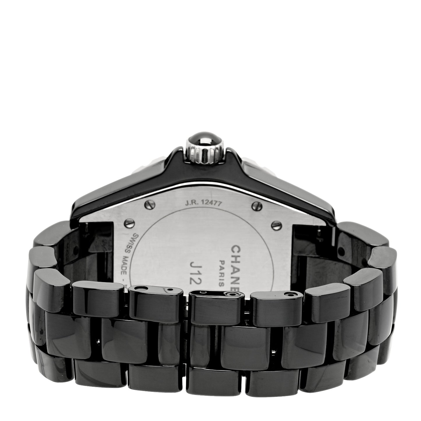 Stainless Steel Ceramic Diamond 38mm J12 Quartz Watch Black