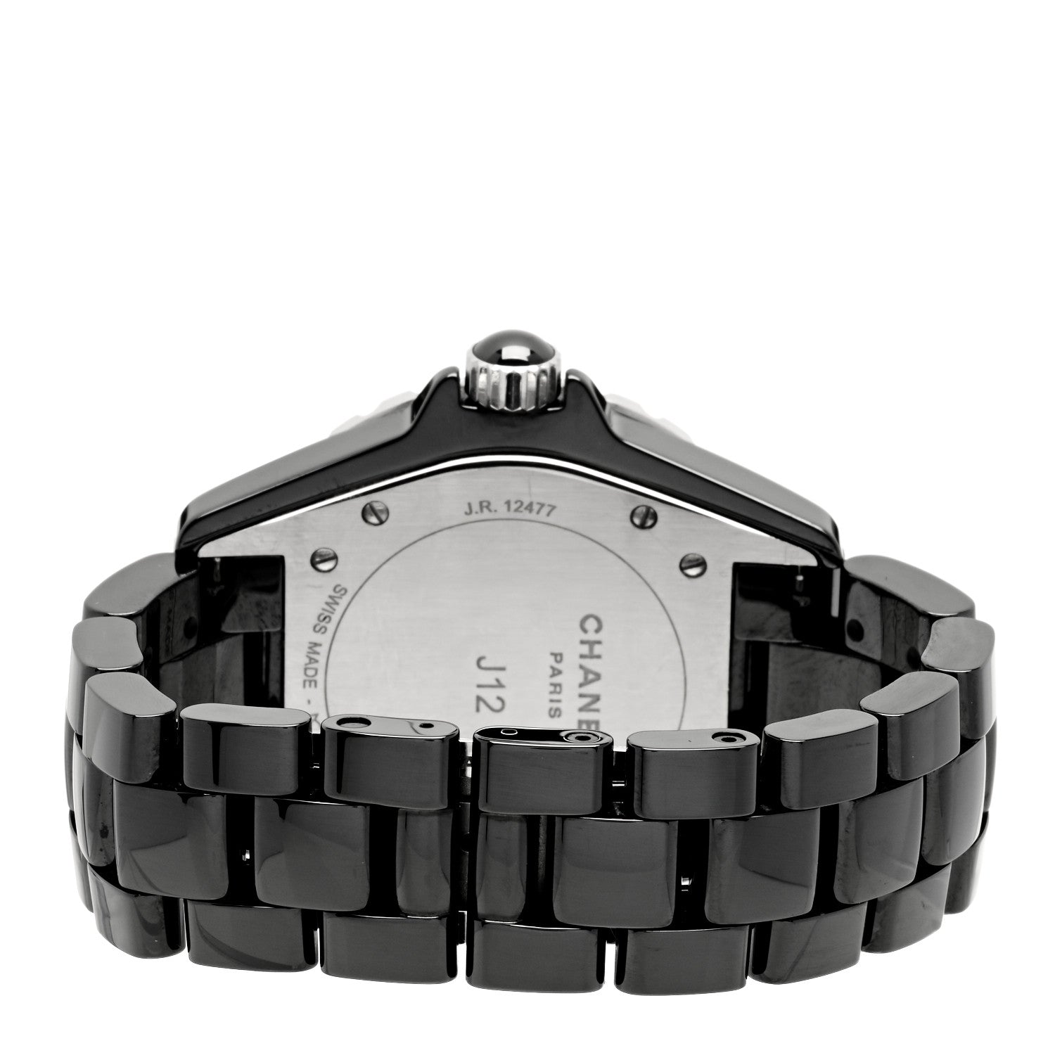 Chanel Stainless Steel Ceramic Diamond 38mm J12 Quartz Watch Black 3 of 4