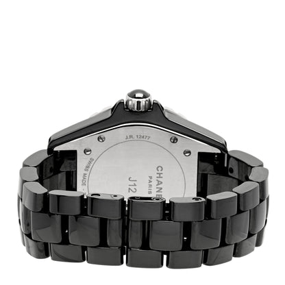 Chanel Stainless Steel Ceramic Diamond 38mm J12 Quartz Watch Black 3 of 4