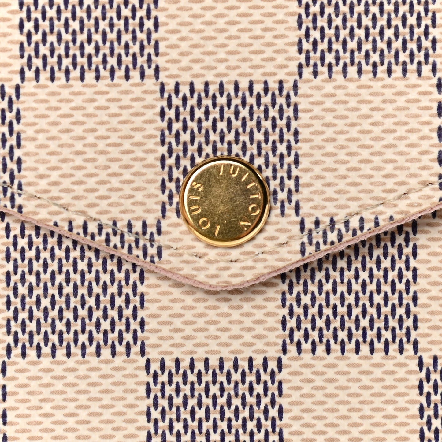 Damier Azur Pochette Felicie Chain Wallet Rose Ballerine