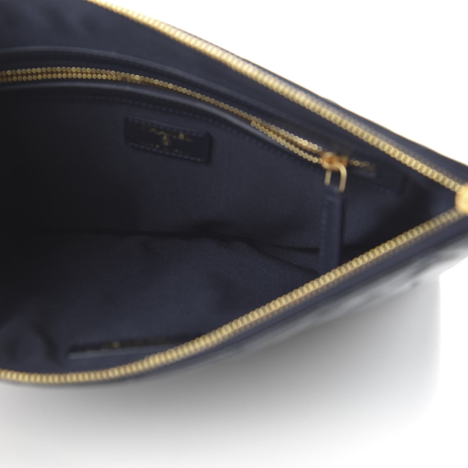 Chanel Lambskin Quilted Pearl Crush Medium Cosmetic Case Dark Blue 5 of 12