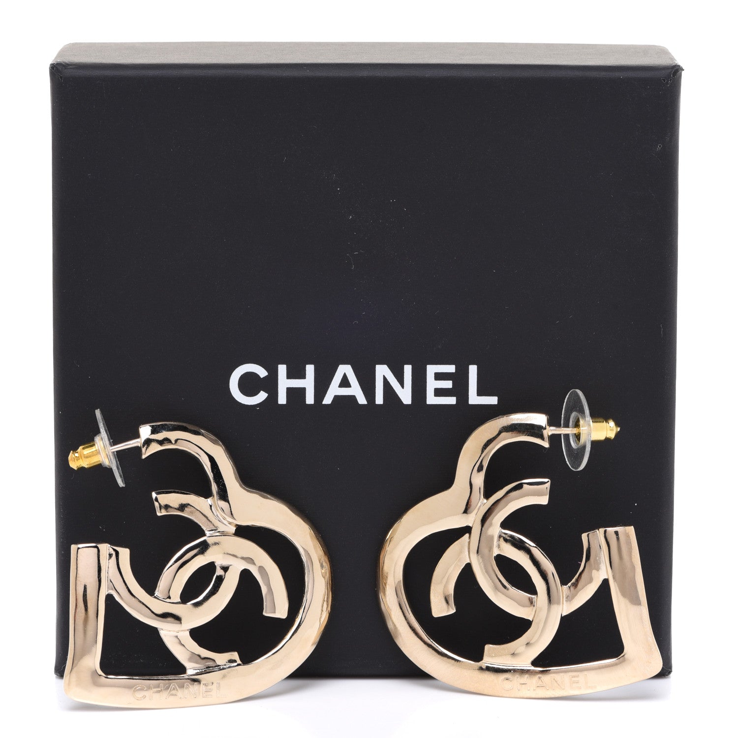 Chanel Metal CC Heart Coco In Love Hoop Earrings Gold 6 of 6