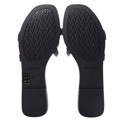 Hermes Rubber Aloha Sandals 37 Black 6 of 11