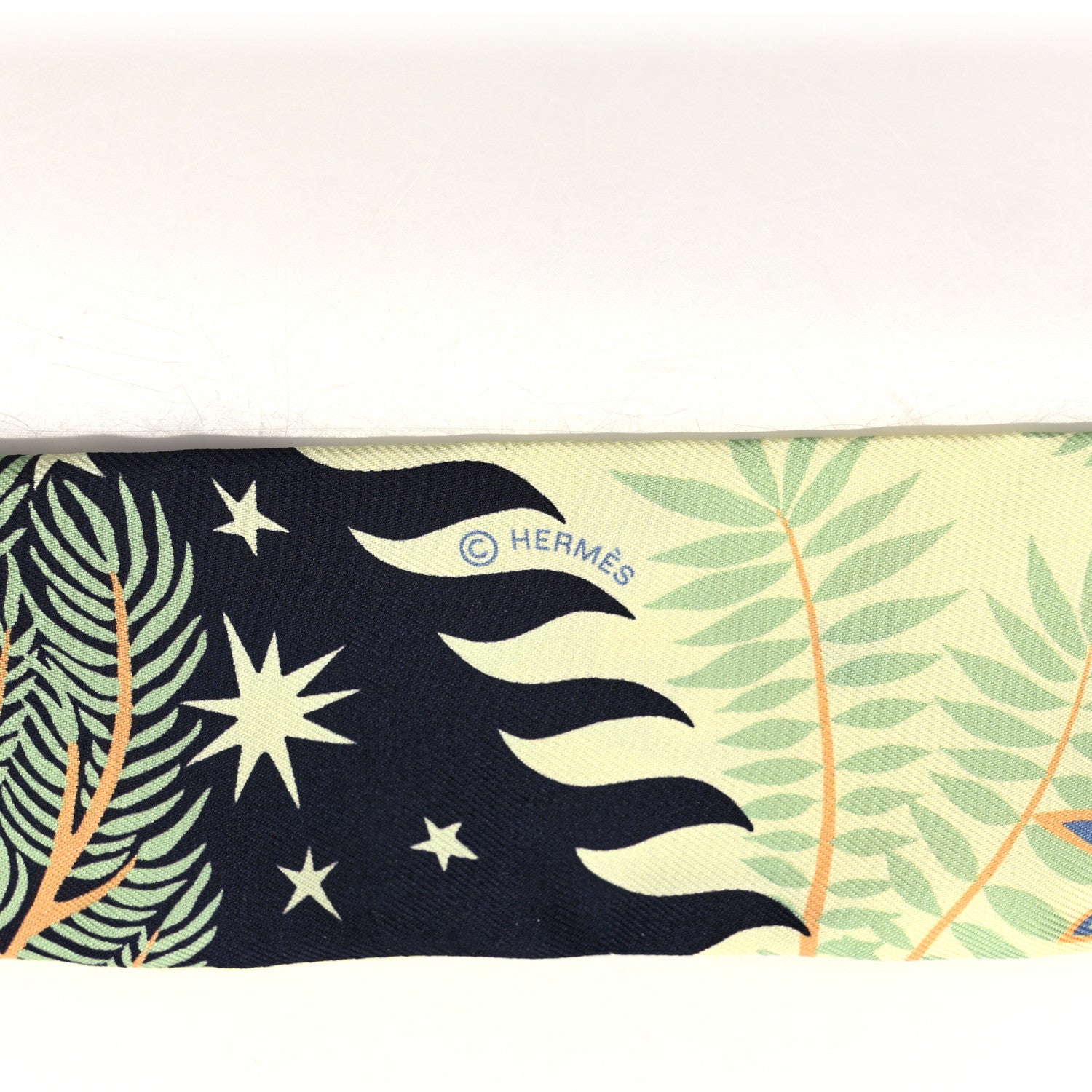 Hermes Silk Sous Le Charme D Orphee Twilly Bleu Black Jaune Soufre 2 of 4