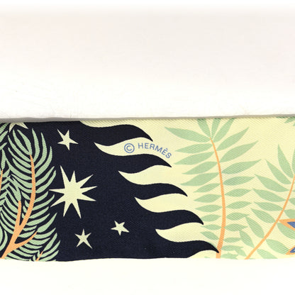 Hermes Silk Sous Le Charme D Orphee Twilly Bleu Black Jaune Soufre 2 of 4