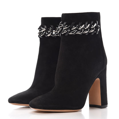 Valentino Garavani Suede Ankle Chain Boots 35.5 Black 3 of 15