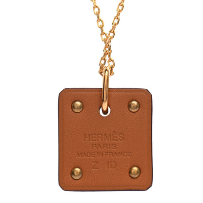 Hermes Gold Plated Swift As De Coeur Necklace Etoupe 5 of 7