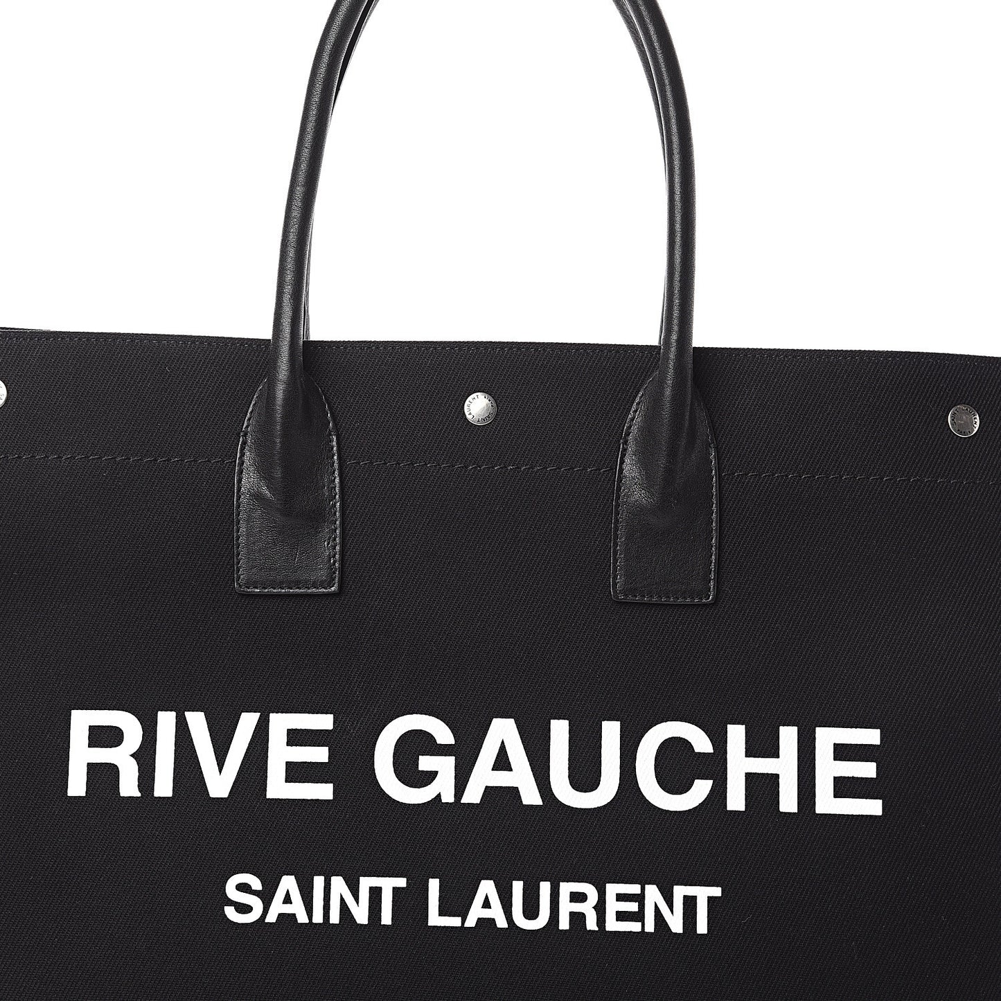 Linen Calfskin Rive Gauche Tote Black