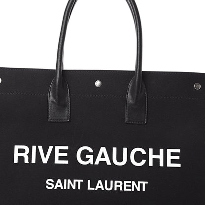 Saint Laurent Linen Calfskin Rive Gauche Tote Black 6 of 8