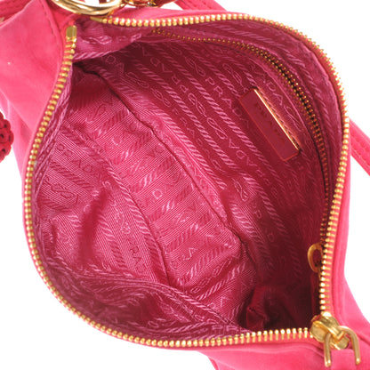 Prada Suede Box Shoulder Bag Peonia 6 of 8