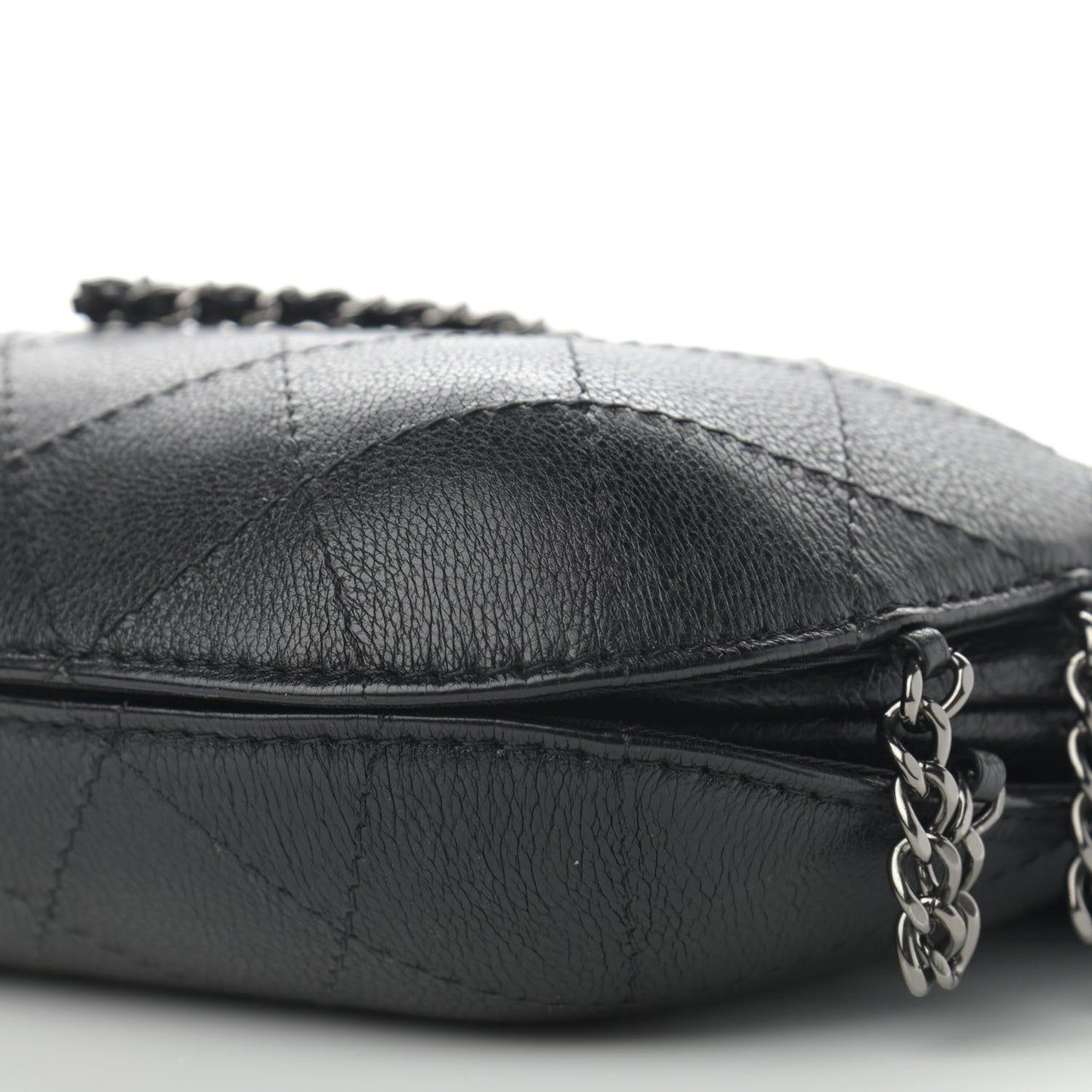 Calfskin Quilted Small Gabrielle Bucket Black