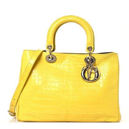 Christian Dior Crocodile Large Diorissimo Yellow 1 of 19