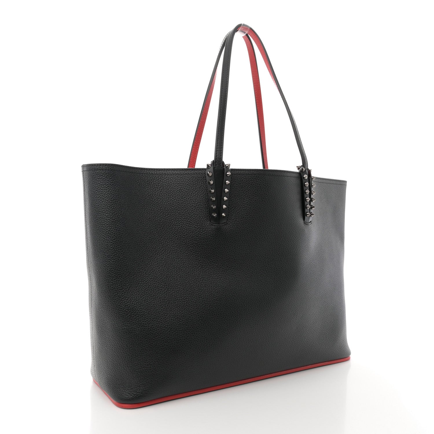 Christian Louboutin Calfskin Spikes East West Cabata Tote Black 4 of 13
