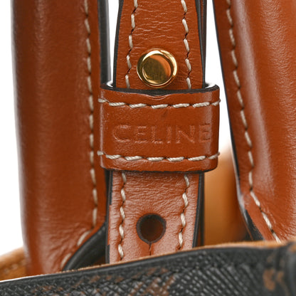 Celine Triomphe Canvas Calfskin Mini Vertical Cabas Tan 9 of 15