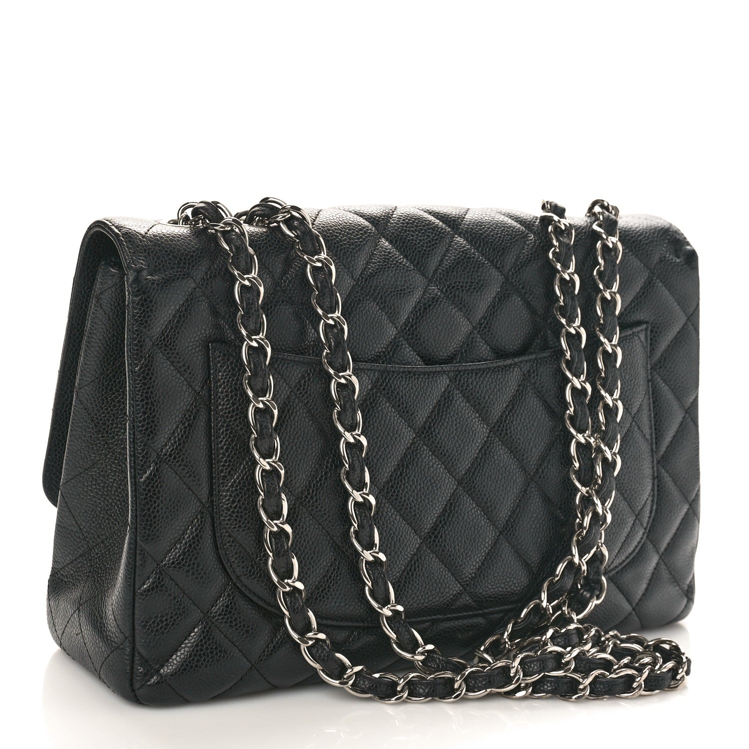 Chanel Caviar Quilted Jumbo Single Flap Black 2 of 9
