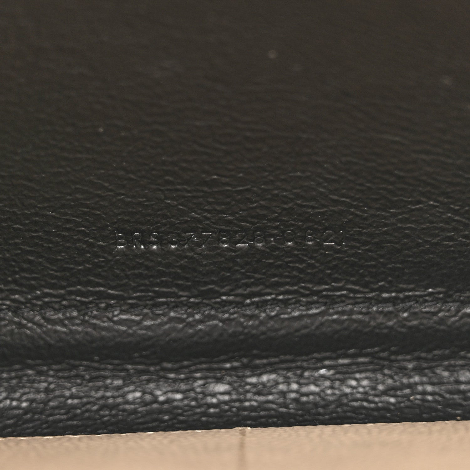 Saint Laurent Grain De Poudre Matelasse Chevron Monogram Chain Wallet Dark Beige 7 of 14