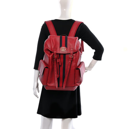 Gucci Grained Calfskin Medium Ophidia Double Buckle Backpack Red 2 of 8