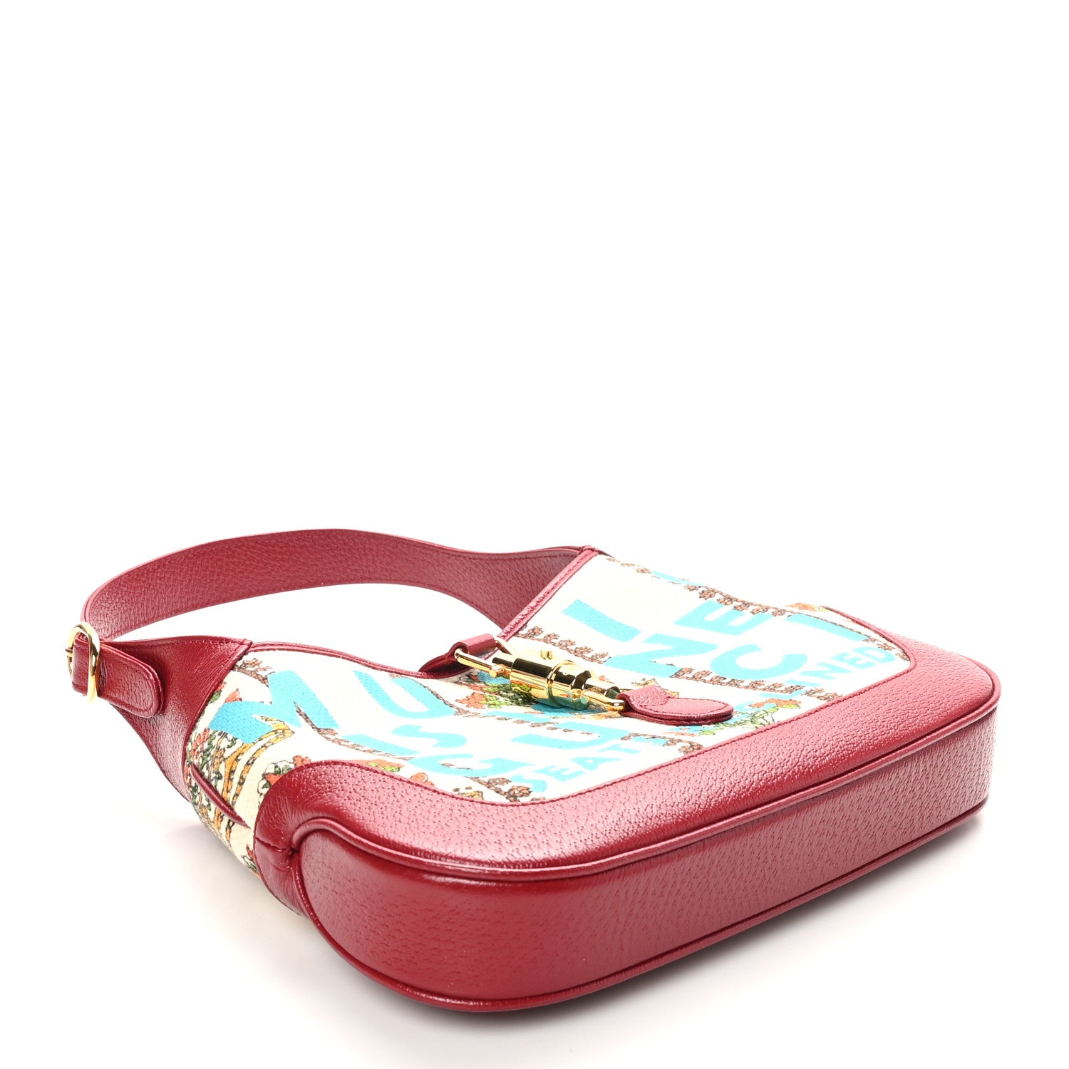 Gucci Canvas Calfskin 100 Centennial Music Small Jackie 1961 Hobo Ivory Red 4 of 9
