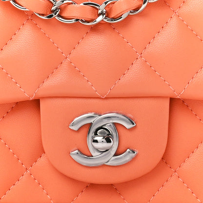 Chanel Lambskin Quilted Mini Rectangular Flap Light Orange 9 of 11
