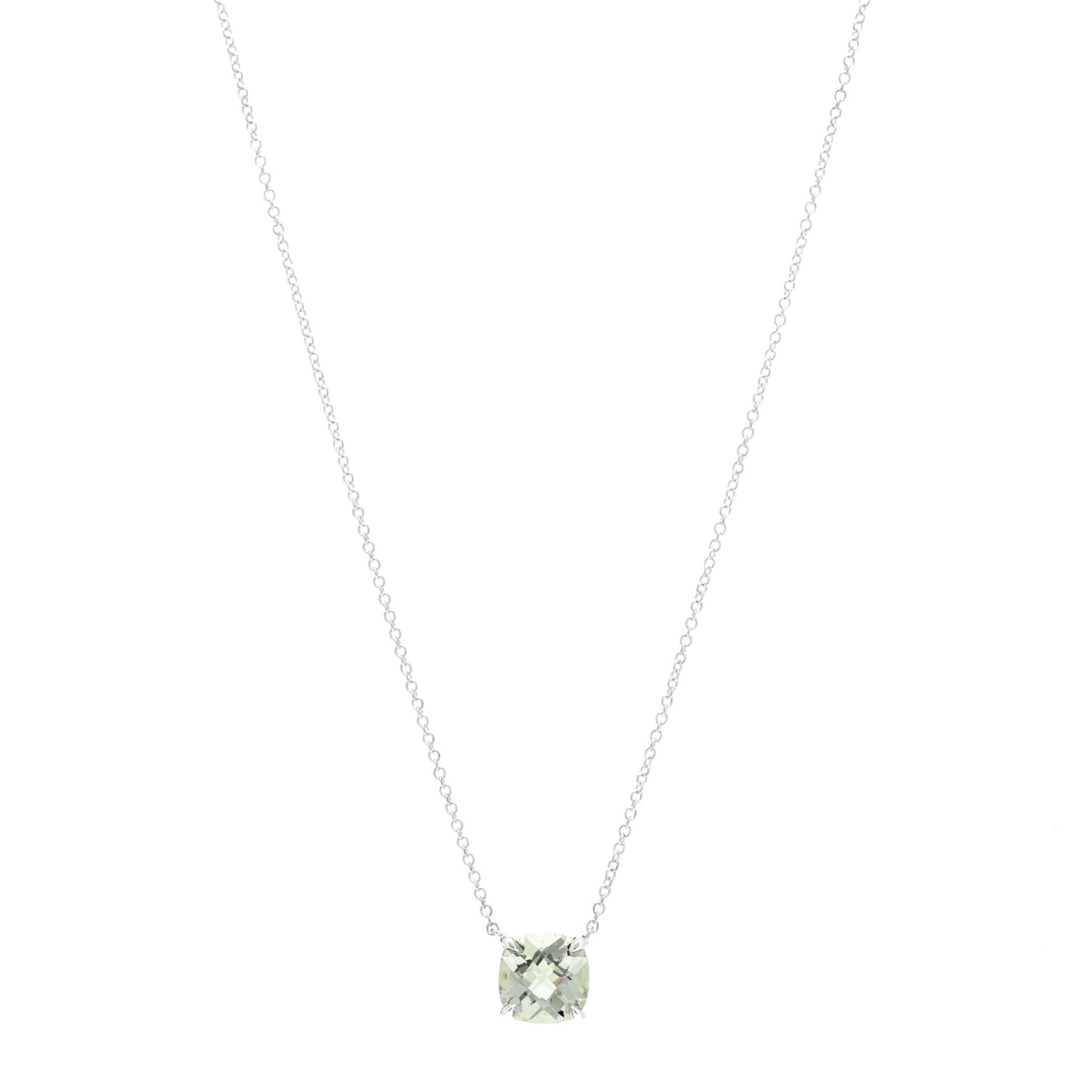 Sterling Silver Prasiolite Sparklers Pendant Necklace