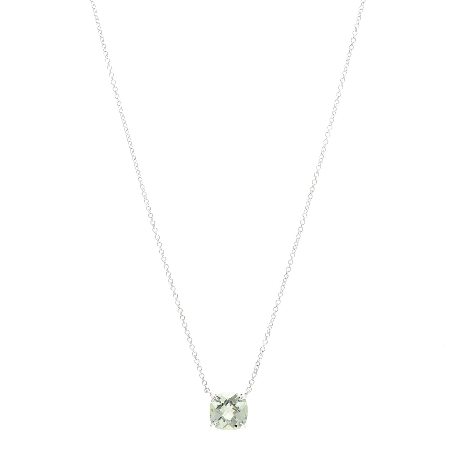 Tiffany Sterling Silver Prasiolite Sparklers Pendant Necklace 1 of 5