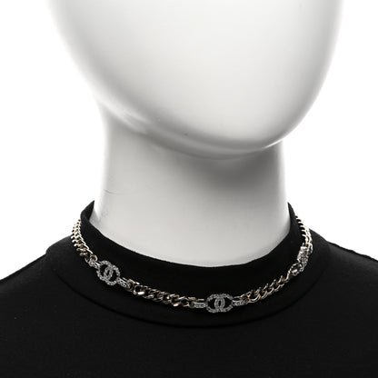 Chanel Crystal CC Chain Links Choker Necklace Gold 2 of 6