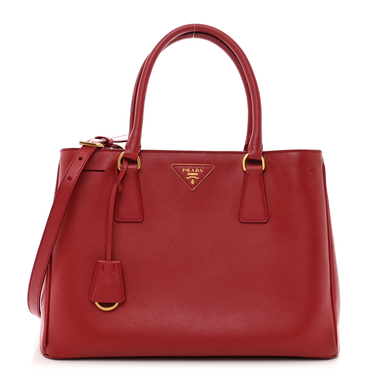 Prada Saffiano Lux Medium Tote Fuoco 1 of 11