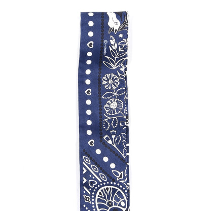 Hermes Silk Peuple Du Vent Bandana Twilly Marine White Black 3 of 3