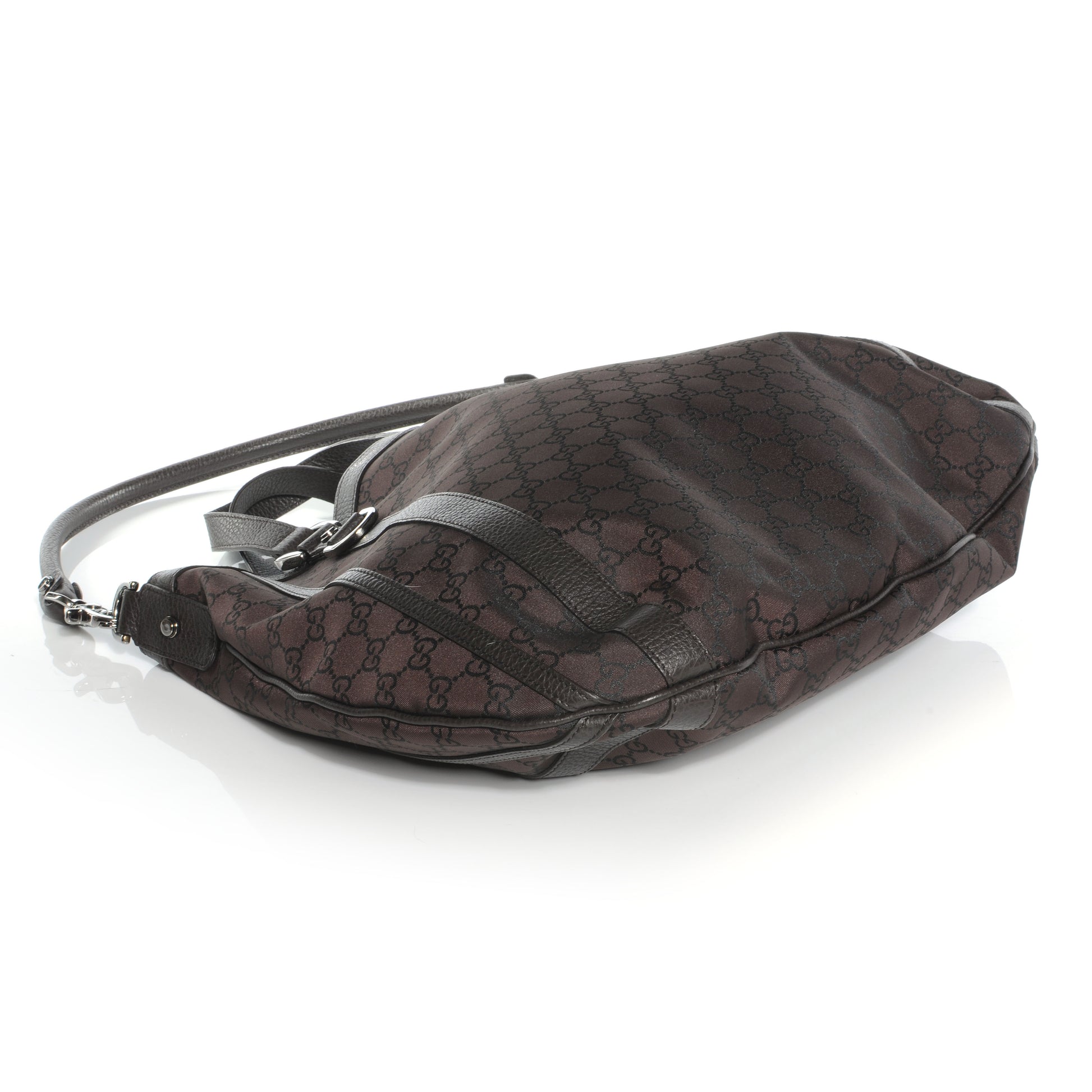 Gucci Nylon Monogram Medium Abbey Convertible Tote Dark Brown 4 of 8