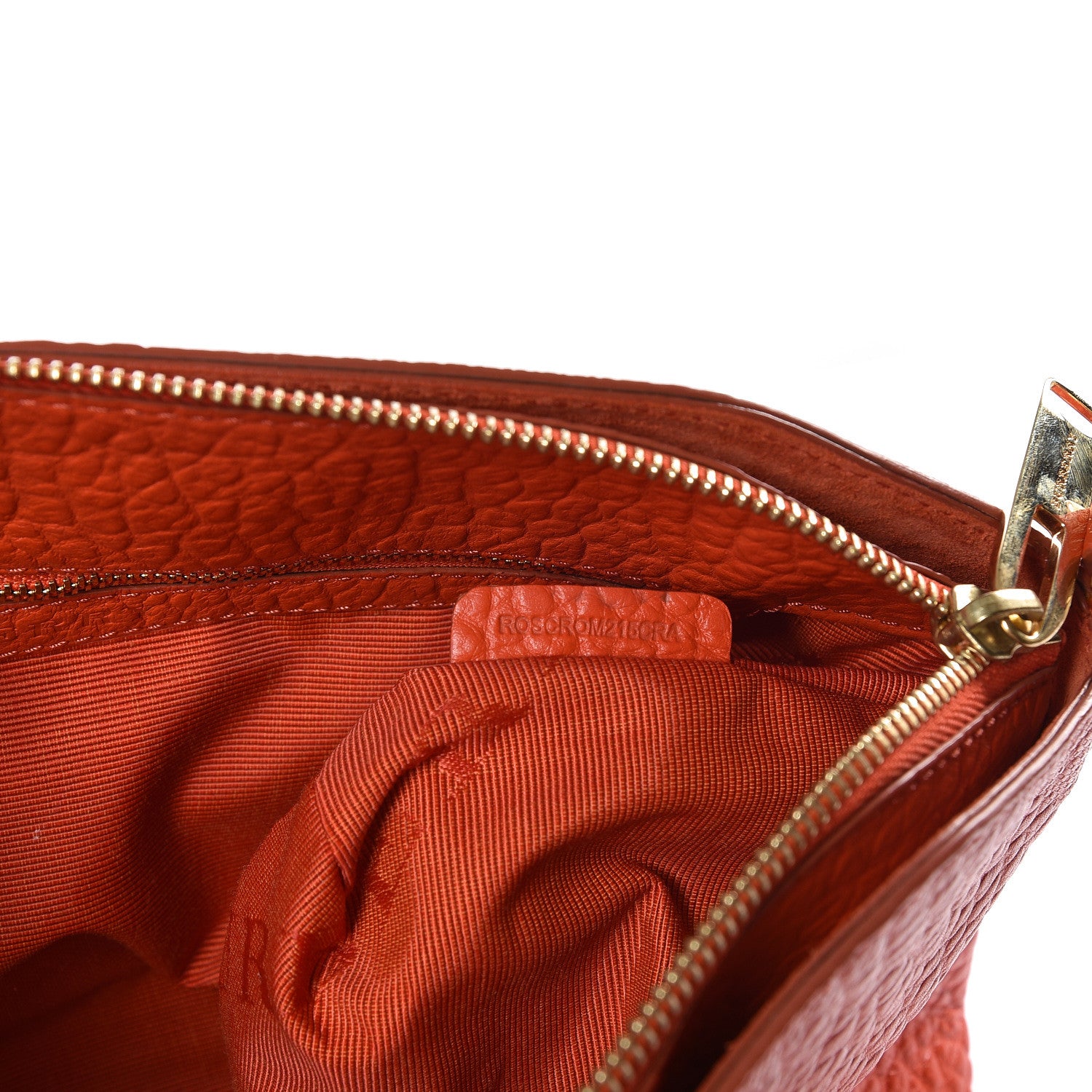 Burberry Signature Grain Calfskin Check Embossed Small Chichester Crossbody Clutch Bag Orange 9 of 10